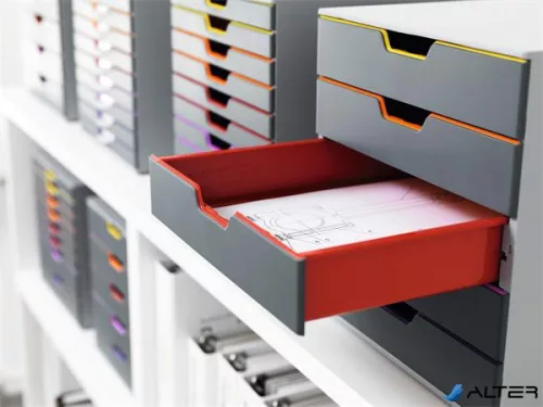 Irattároló, műanyag, 5 fiókos, DURABLE 'VARICOLOR® 5', szürke