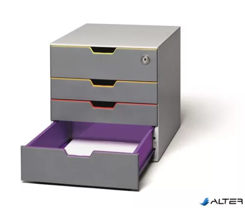 Irattároló, műanyag, 4 fiókos, 1 zárható fiókkal, DURABLE "VARICOLOR® SAFE"