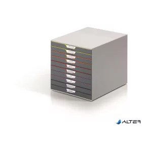   Irattároló, műanyag, 10 fiókos, DURABLE "VARICOLOR® 10", szürke
