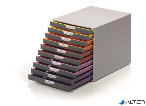 Irattároló, műanyag, 10 fiókos, DURABLE "VARICOLOR® 10", szürke