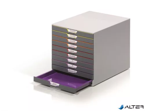 Irattároló, műanyag, 10 fiókos, DURABLE 'VARICOLOR® 10', szürke