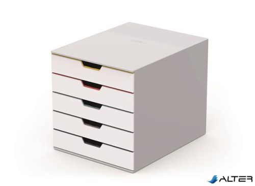Irattároló, műanyag, 5 fiókos, DURABLE "VARICOLOR® 5", fehér