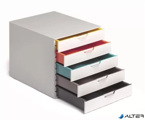 Irattároló, műanyag, 5 fiókos, DURABLE "VARICOLOR® 5", fehér