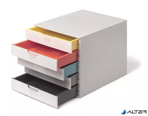 Irattároló, műanyag, 5 fiókos, DURABLE "VARICOLOR® 5", fehér