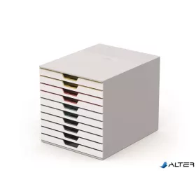   Irattároló, műanyag, 10 fiókos, DURABLE "VARICOLOR® 10", fehér
