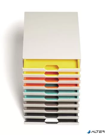 Irattároló, műanyag, 10 fiókos, DURABLE 'VARICOLOR® 10', fehér