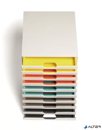 Irattároló, műanyag, 10 fiókos, DURABLE "VARICOLOR® 10", fehér