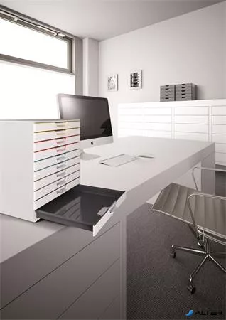 Irattároló, műanyag, 10 fiókos, DURABLE 'VARICOLOR® 10', fehér