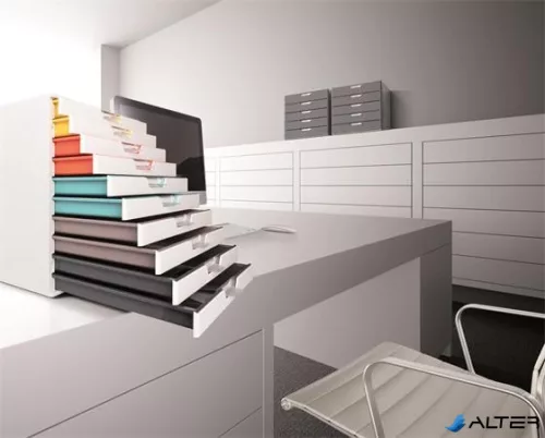 Irattároló, műanyag, 10 fiókos, DURABLE "VARICOLOR® 10", fehér