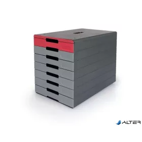   Irattároló, műanyag, 7 fiókos, DURABLE 'Idealbox pro 7', piros