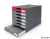 Irattároló, műanyag, 7 fiókos, DURABLE "Idealbox pro 7", piros