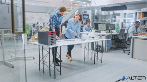 Irattároló, műanyag, 7 fiókos, DURABLE 'Idealbox pro 7', piros