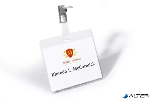 Névkitűző, csíptetővel, 60x90mm, DURABLE