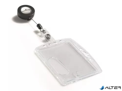 Azonosítókártya-tartó, kihúzható, akril, zárt, DURABLE