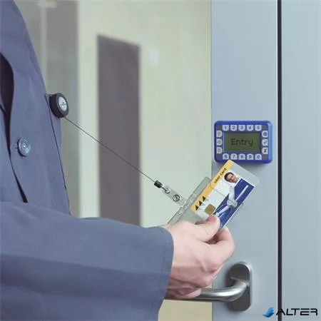 Azonosítókártya-tartó, kihúzható, akril, zárt, DURABLE