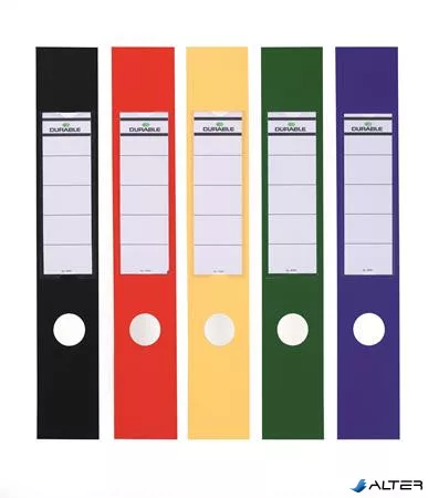 Gerinccímke, iratrendezőhöz, öntapadó, 60x390 mm, DURABLE "ORDOFIX®", fekete