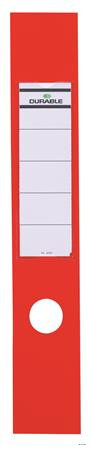 Gerinccímke, iratrendezőhöz, öntapadó, 60x390 mm, DURABLE "ORDOFIX®", piros