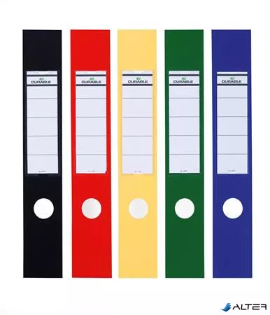 Gerinccímke, iratrendezőhöz, öntapadó, 60x390 mm, DURABLE "ORDOFIX®", sárga