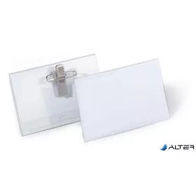 Névkitűző, csíptetővel és tűvel, 54x90 mm, DURABLE