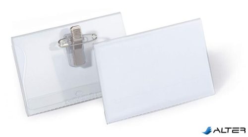 Névkitűző, csíptetővel és tűvel, 54x90 mm, DURABLE