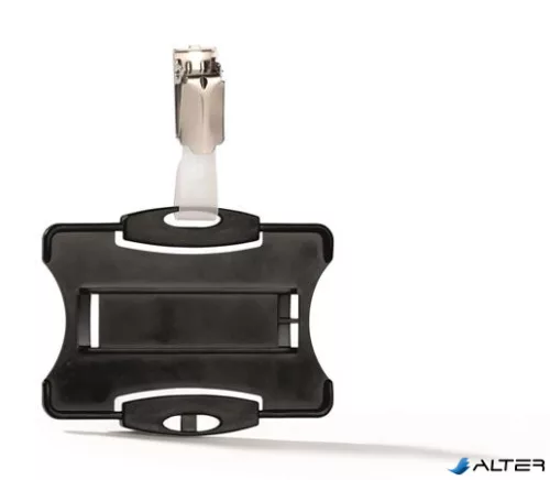 Azonosítókártya-tartó, 54x85 mm, csiptetővel, DURABLE, fekete