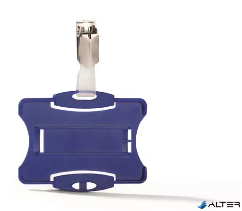 Azonosítókártya-tartó, 54x85 mm, csiptetővel, DURABLE, kék