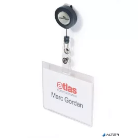 Névkitűző, kihúzható tartóval, 60x90 mm, DURABLE