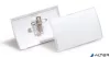 Névkitűző, csíptetővel és tűvel, PP, 40x75 mm, DURABLE "CLICK FOLD"