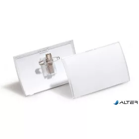   Névkitűző, csíptetővel és tűvel, PP, 40x75 mm, DURABLE "CLICK FOLD"