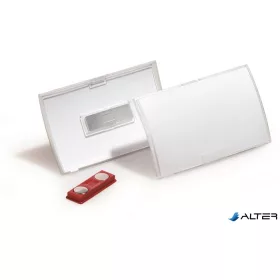   Névkitűző, mágneses, 54x90 mm, DURABLE "CLICK FOLD", áttetsző