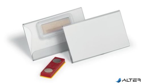 Névkitűző, mágnessel, elfordulásgátlóval, 75x40 mm, DURABLE