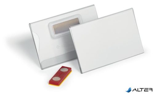 Névkitűző, mágnessel, elfordulásgátlóval, 90x54 mm, DURABLE