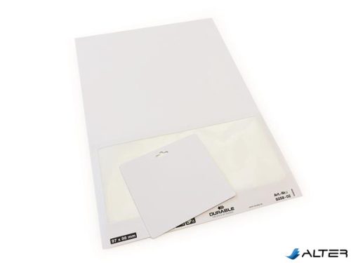 Névkitűző, Euro kivágás, 97x86 mm, DURABLE 'VISITOR BADGE', fehér