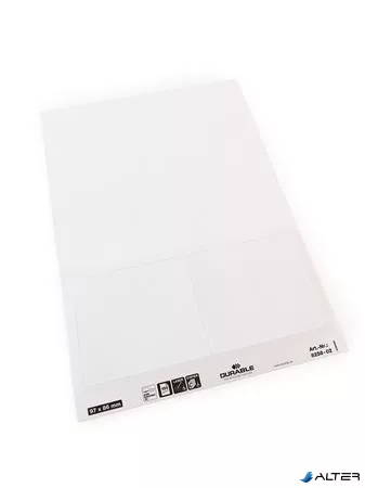 Névkitűző, Euro kivágás, 97x86 mm, DURABLE 'VISITOR BADGE', fehér