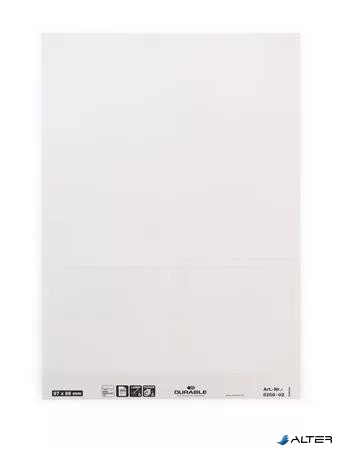 Névkitűző, Euro kivágás, 97x86 mm, DURABLE 'VISITOR BADGE', fehér