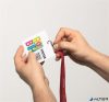 Névkitűző, Euro kivágás, 97x86 mm, DURABLE "VISITOR BADGE", fehér