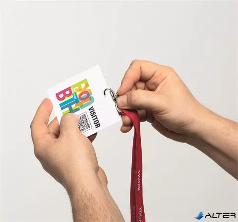 Névkitűző, Euro kivágás, 97x86 mm, DURABLE 'VISITOR BADGE', fehér