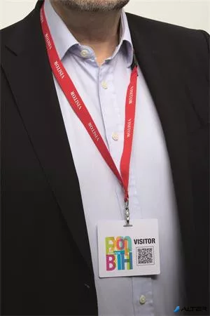 Névkitűző, Euro kivágás, 97x86 mm, DURABLE 'VISITOR BADGE', fehér