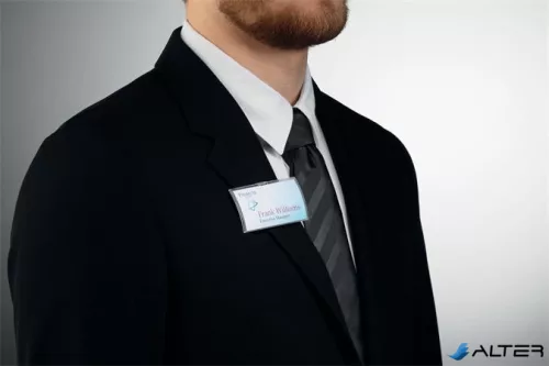 Névkitűző, mágnessel, elfordulásgátlóval, 75x40 mm, DURABLE 'CLICK FOLD'