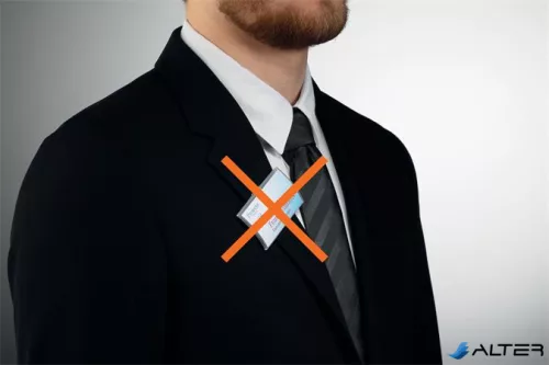 Névkitűző, mágnessel, elfordulásgátlóval, 75x40 mm, DURABLE 'CLICK FOLD'