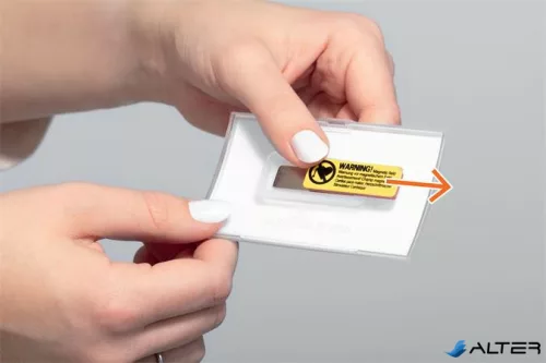 Névkitűző, mágnessel, elfordulásgátlóval, 90x54 mm, DURABLE "CLICK FOLD"