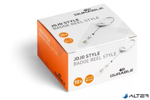 Azonosítókártya-tartó, kihúzható, patentos, DURABLE 'Style', fehér