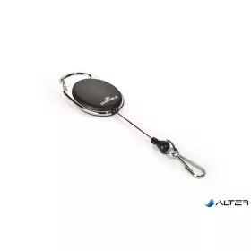   Azonosítókártya-tartó, kihúzható, karabineres, DURABLE 'Style', fekete