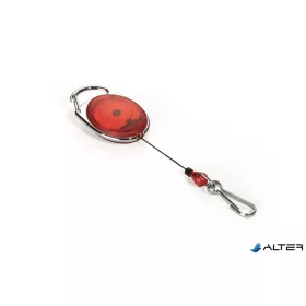   Azonosítókártya-tartó, kihúzható, karabineres, DURABLE 'Style', piros