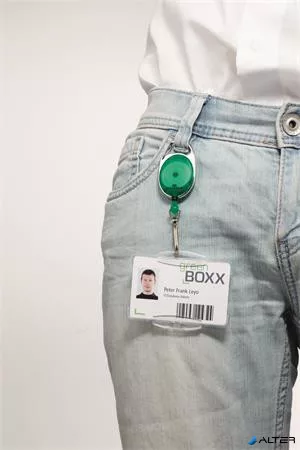 Azonosítókártya-tartó, kihúzható, karabineres, DURABLE 'STYLE, zöld