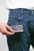 Azonosítókártya-tartó, kihúzható, karabineres, DURABLE 'Style', sötétkék