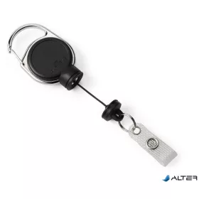   Azonosítókártya-tartó, kihúzható, patentos, DURABLE "Extra Strong", fekete