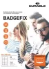 Névkitűző, textil, öntapadó, 40x75 mm, DURABLE "Badgefix", fehér