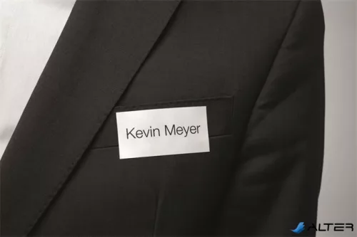 Névkitűző, textil, öntapadó, 40x75 mm, DURABLE "Badgefix", fehér