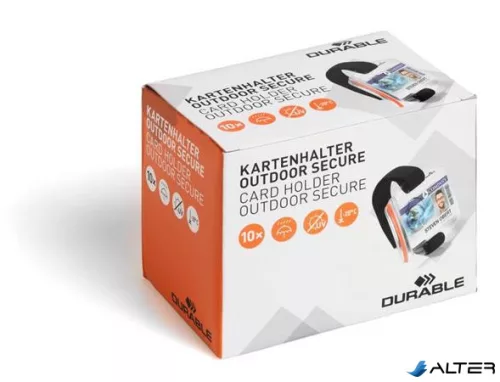 Azonosítókártya tartó, 1db kártyához, karra rögzíthető, DURABLE, áttetsző